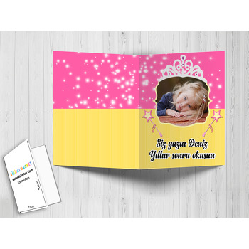 Taçlı Prenses Temalı Anı Kartı