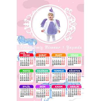 Unicorn Temalı Takvim Magnet