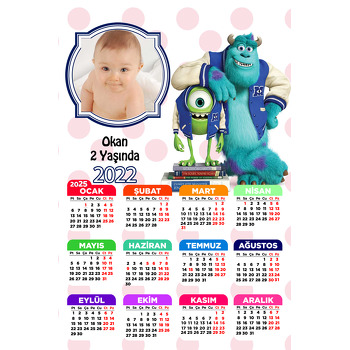 Sevimli Canavarlar 2 Temalı Takvim Magnet