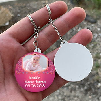 Nazar Boncuk 14 Temalı  Bebek Daire Plastik Anahtarlık