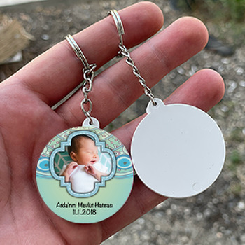 Nazar Boncuk 15 Temalı  Bebek Daire Plastik Anahtarlık