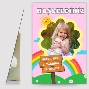 Güneş Temalı Doğum Günü Ahşap Pano