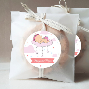 Uyuyan Kız Bebek Temalı Sticker