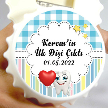 Mutlu Diş Temalı Diş Buğdayı Kapak Şekilli Magnet Açacak