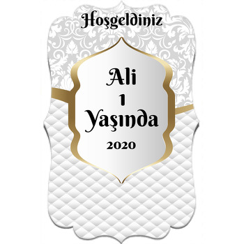 Beyaz Kapitone Fonda Gold Çerçeve Temalı Özel Kesim Magnet