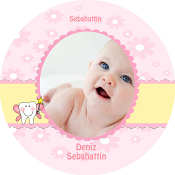 Kız Bebekler İçin Diş Buğdayı Akrilik Daire Magnet