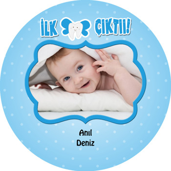 Mavili Diş Buğdayı Akrilik Daire Magnet