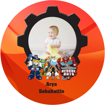 Transformers Rescue Bots Temalı Resimli Akrilik Daire Magnet