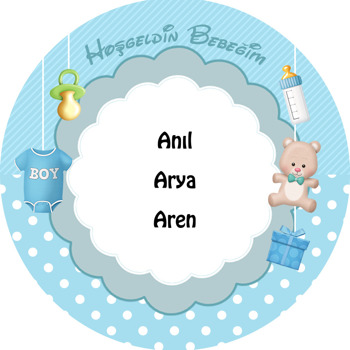 Hoşgeldin Bebek  Temalı Akrilik Daire Magnet