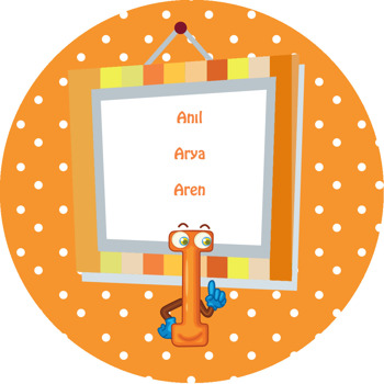 Kişiye Özel I Harfi Temalı Akrilik Daire Magnet