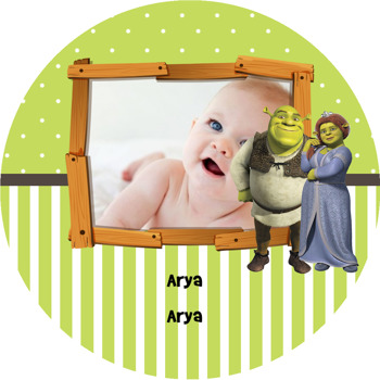 Shrek Temalı Resimli Akrilik Daire Magnet