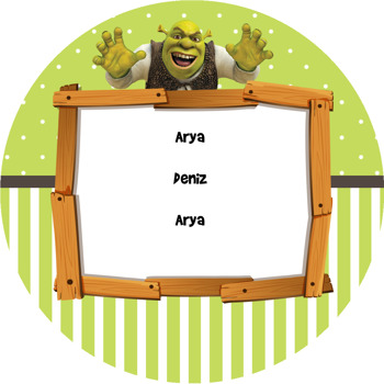 Shrek Temalı Akrilik Daire Magnet