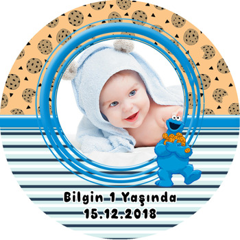 Kurabiye Canavarları 2  Temalı Resimli Akrilik Daire Magnet