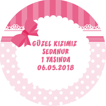 Pembe Fiyonk Temalı Akrilik Daire Magnet