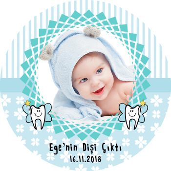Dişim Çıktı Temalı Diş Buğdayı Akrilik Daire Magnet