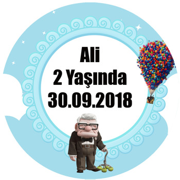 Yukarı Bak Temalı Akrilik Daire Magnet