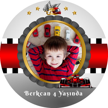 Formula 1 Temalı Resimli Akrilik Daire Magnet