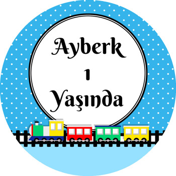 Renkli Tren Temalı Akrilik Daire Magnet