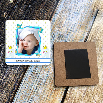 Diş Fırçası Temalı Ahşap Kare Magnet