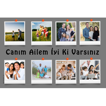 8 Çerçeve Gri Temalı Afiş