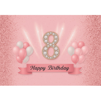 8 Yaş Simli Yaş Günü Poster