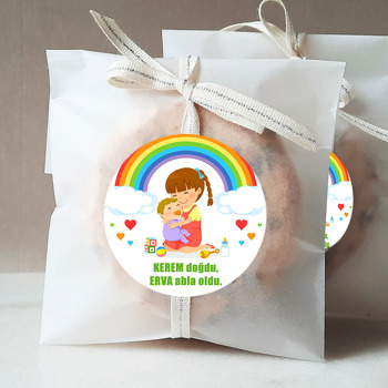 Abla Kız Kardeş ile Gökkuşağı Temalı Sticker