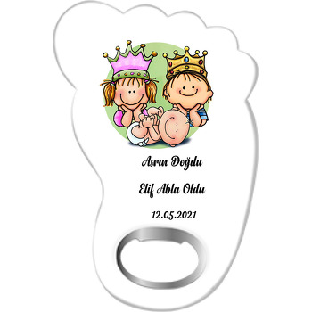 Abla ve Abi Oldu Temalı Ayak Şekilli Magnet Açacak