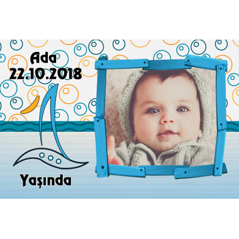 Ahşap Çerçeve Temalı Doğum Günü Plastik Magnet