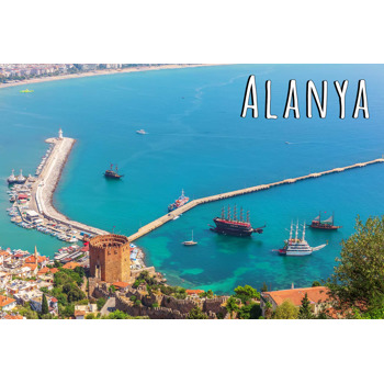 Alanya Kuş Bakışı Manzara Temalı Magnet
