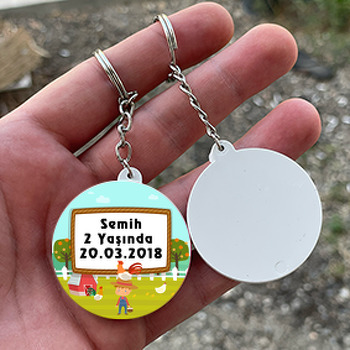 Ali Baba ve Çiftlik Temalı Daire Plastik Anahtarlık