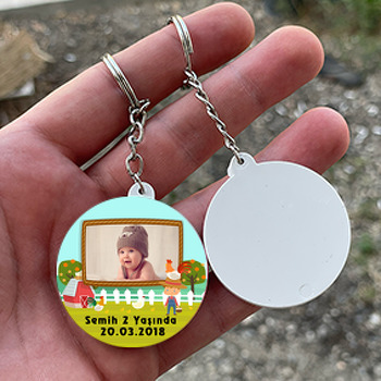 Ali Baba ve Çiftlik Temalı Resimli Daire Plastik Anahtarlık