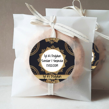 Altın Desen Temalı Doğum Günü Sticker