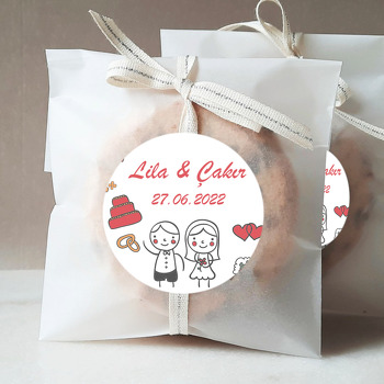 Alyans ile Şirin Gelin Damat Temalı Sticker