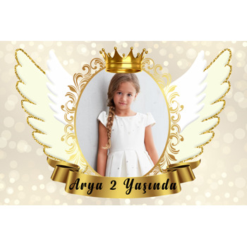 Angel Wings Temalı Doğum Günü Magnet
