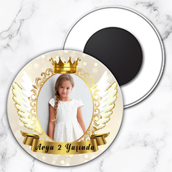 Angel Wings Temalı Resimli Daire Plastik Magnet