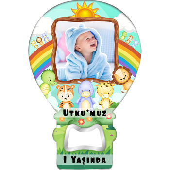 Animal Safari Temalı Resimli Balon Magnet Açacak