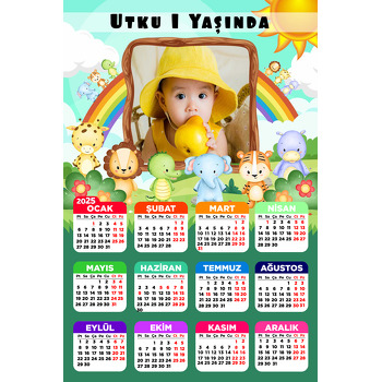 Animal Safari Temalı Takvim Magnet