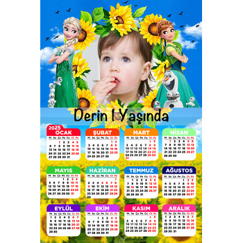 Anna Ve Elsa Temalı Takvim Magnet