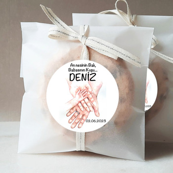 Anne Baba Eli İçerisinde Bebek Eli Temalı Sticker
