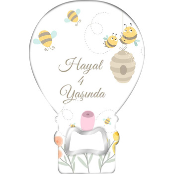 Anne Çocuk Arı ile Kovan Temalı Balon Magnet Açacak