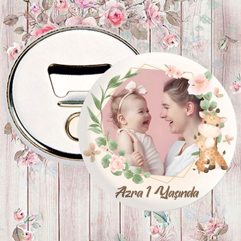 Anne Kız Zürafa Temalı Magnet Açacak