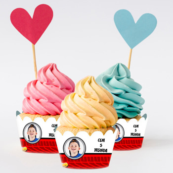Arabalar Temalı Cupcake Sargısı