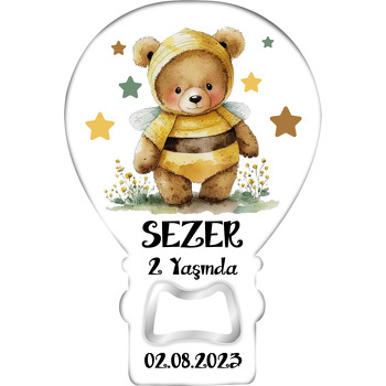 Arı Kostümlü Ayıcık ile Yıldızlar Temalı Balon Magnet Açacak