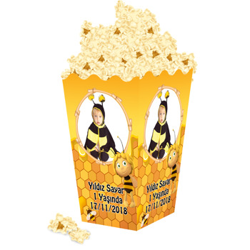 Arı Maya Temalı Temalı Popcorn Kutusu