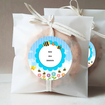 Arı ve Çiçek Temalı Sticker