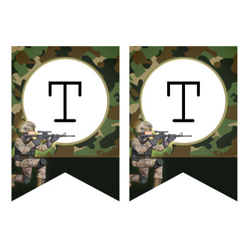 Asker Kamuflaj Fon Temalı Flama Banner