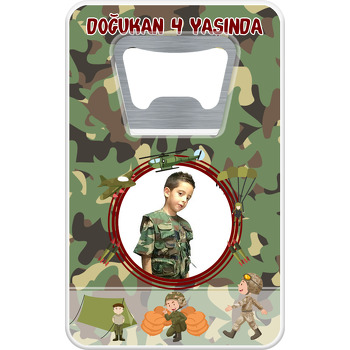 Asker Temalı Dikdörtgen Magnet Açacak