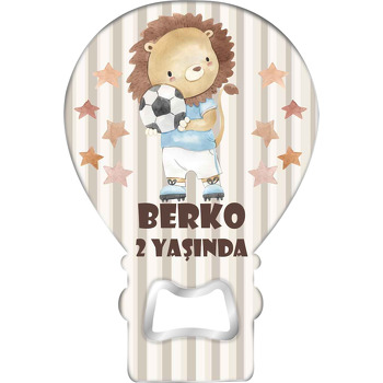 Aslan Futbolcu Temalı Balon Ahşap Magnet 