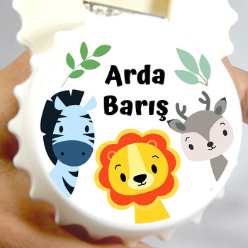 Aslan Zebra Geyik Temalı Kapak Şekilli Magnet Açacak