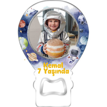 Astronot ile Soft Tonlarda Gezegenler Temalı Balon Magnet Açacak